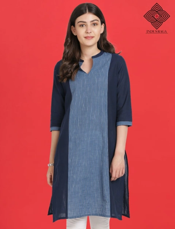 Indus Raga Trendy Mangalgiri Kurti For Women - Navy - M
