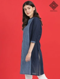 Indus Raga Trendy Mangalgiri Kurti For Women - Navy - M
