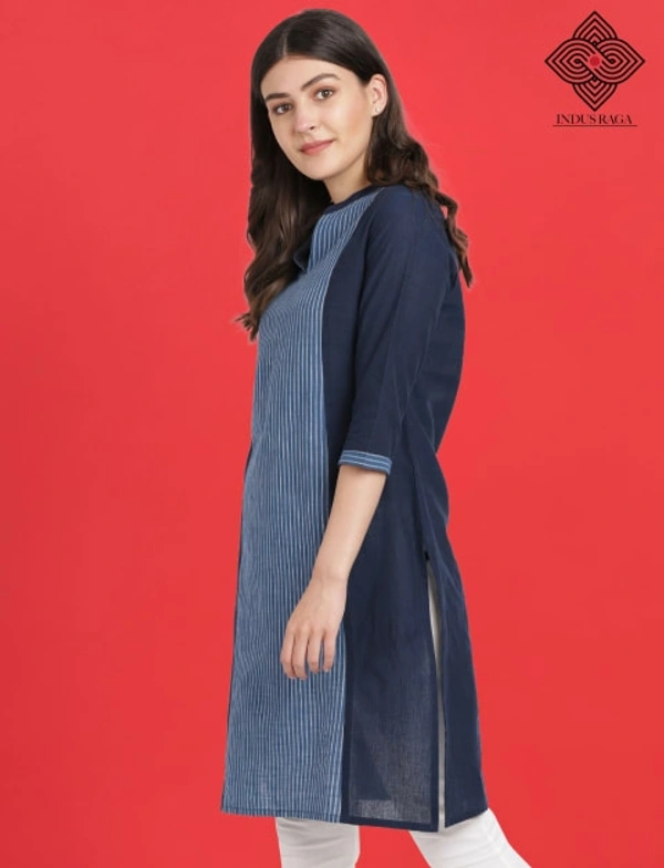 Indus Raga Trendy Mangalgiri Kurti For Women - Navy - M