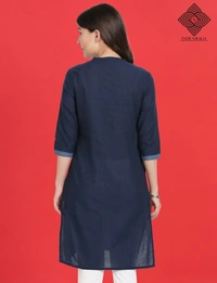 Indus Raga Trendy Mangalgiri Kurti For Women - Navy - M
