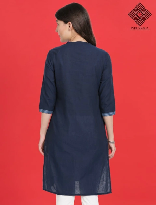 Indus Raga Trendy Mangalgiri Kurti For Women - Navy - M