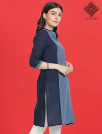 Indus Raga Trendy Mangalgiri Kurti For Women - Navy - M
