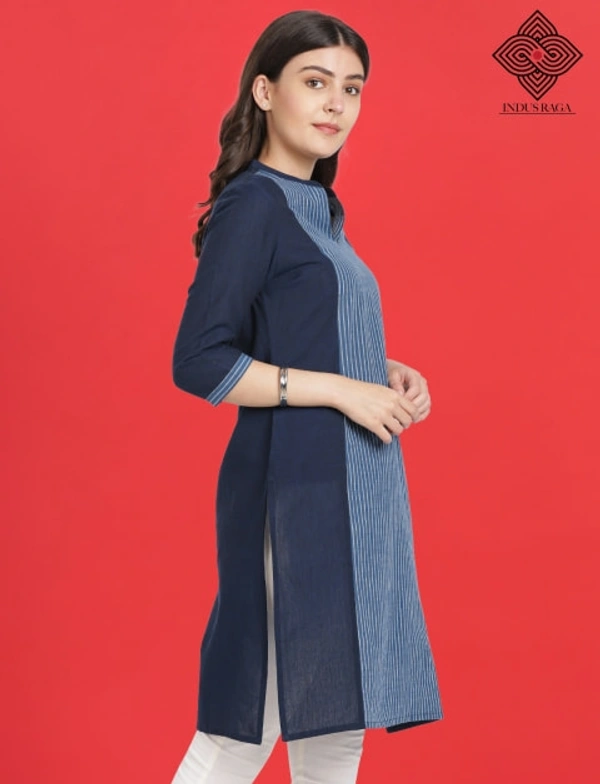 Indus Raga Trendy Mangalgiri Kurti For Women - Navy - M