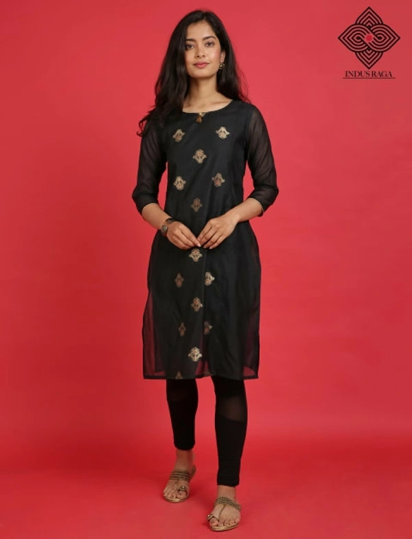 Indus Raga Banarasi Brocade Festive kurta For Women - Black, M