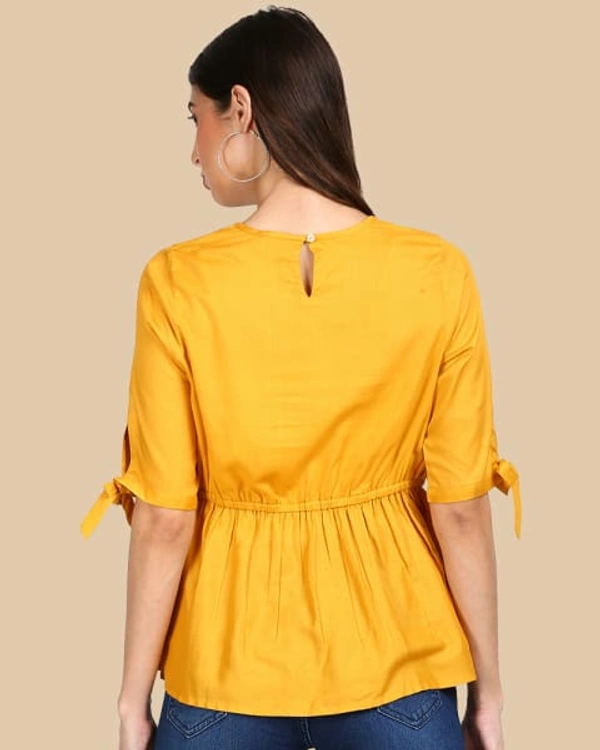 BnC Bold And Classic Placement Embroidered Top - Yellow - S