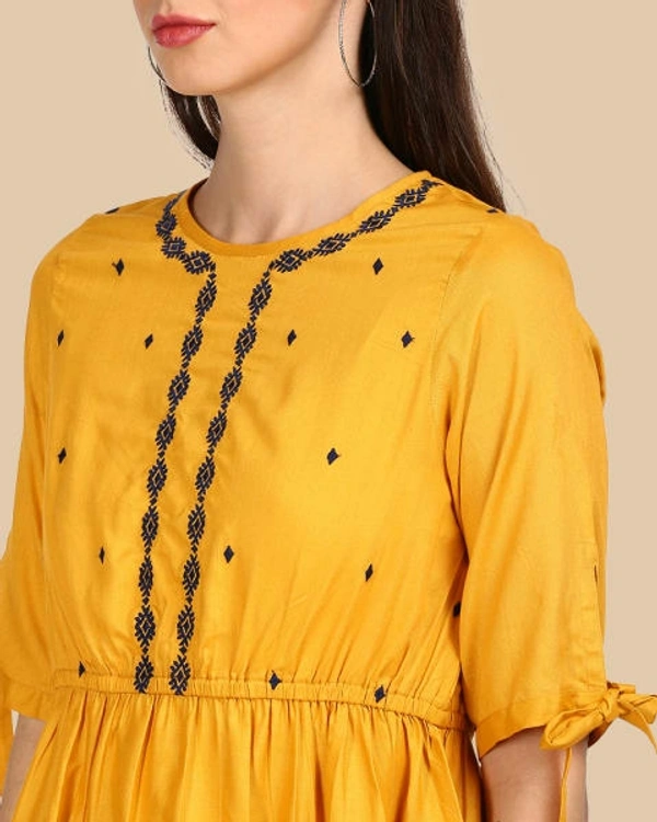 BnC Bold And Classic Placement Embroidered Top - Yellow - S