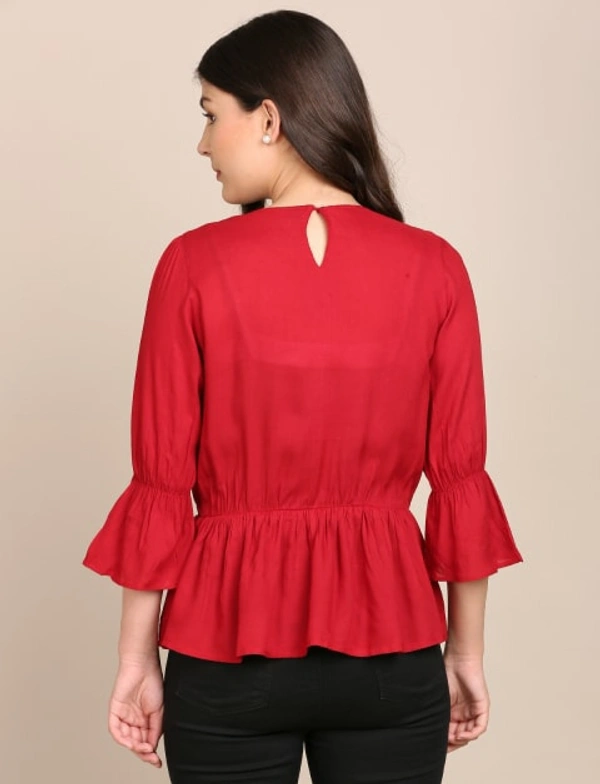 BnC Bold And Classic Placement Embroidered Top - Red - S