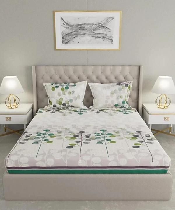 Raymond Leisure Premium Cotton Double Bed Bedsheet With 2 Pillow Covers - King ( 2.74 x 2.74 m)