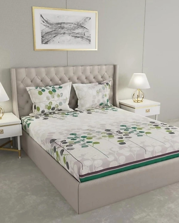 Raymond Leisure Premium Cotton Double Bed Bedsheet With 2 Pillow Covers - King ( 2.74 x 2.74 m)