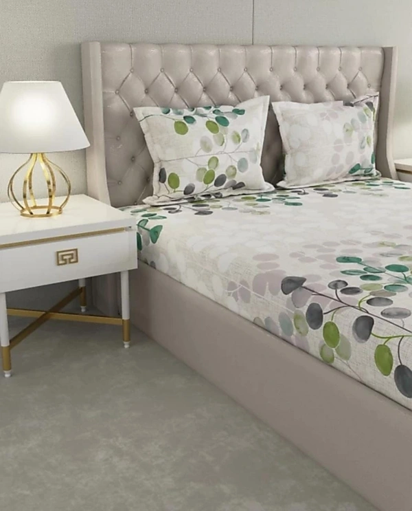 Raymond Leisure Premium Cotton Double Bed Bedsheet With 2 Pillow Covers - King ( 2.74 x 2.74 m)