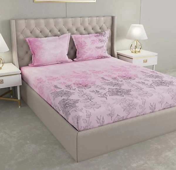 Raymond's Pure Cotton Heritage Double Bedsheet With 2 Pillow Covers - Pink, King Size ( 2.74 x 2.74 mtrs)