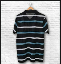 FBS COTTON RICH COLLAR NECK Striped T-Shirt Men - Navy - M