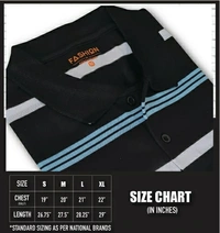 FBS COTTON RICH COLLAR NECK Striped T-Shirt Men - Navy - M