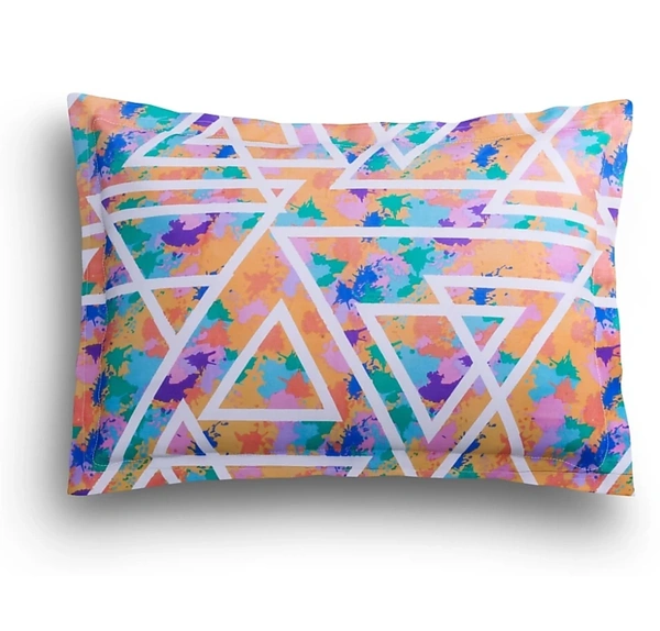 SBNG 180TC Double Bed Geometric Printed Cotton Bedsheet with 2 Pillow Covers - Double ( 275cm x 225cm ) 
