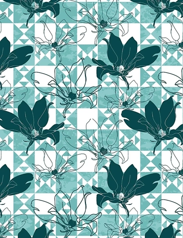 Trident 120 TC Queen Size Double Bed Cotton Bedsheet With 2 Pillow Covers - Sakura Teal, Queen Size