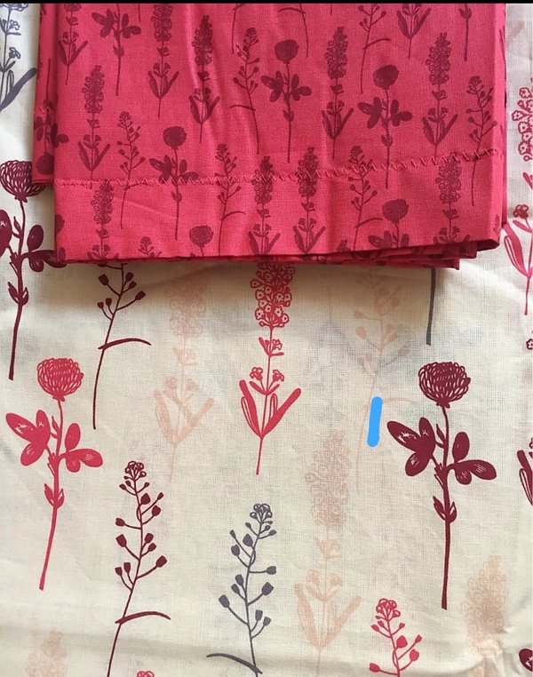 Trident 120 TC Queen Size Double Bed Cotton Bedsheet With 2 Pillow Covers - Botanic Pink, Double Queen