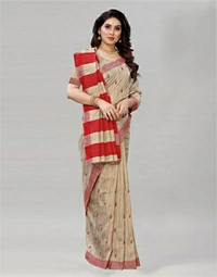 Pehnava Silk Blend Embroidered Bollywood Saree with Blouse - 6.3 mtrs w/blouse