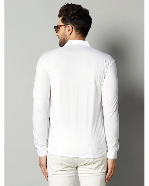 Gespo Men's Regular Fit Cotton Color-Blocked Full Length Shirt - M