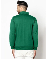 Gespo Men's Blended Fleece Full Length Front Zip Sweatshirt - Green - M