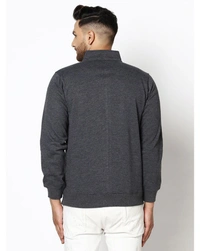Gespo Men's Blended Fleece Full Length Front Zip Sweatshirt - Grey - S