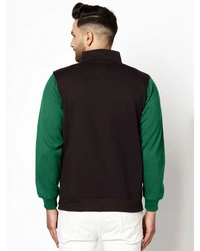 Gespo Men's Blended Color Blocked Fleece Full Length Front Zip Sweatshirt - S
