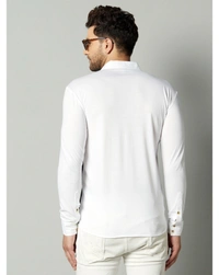 Gespo Men's Regular Fit Cotton Color-Blocked Full Length Shirt - L