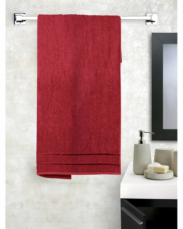 Story@Home Solid Cotton 450GSM Bath Towel - Red - Large