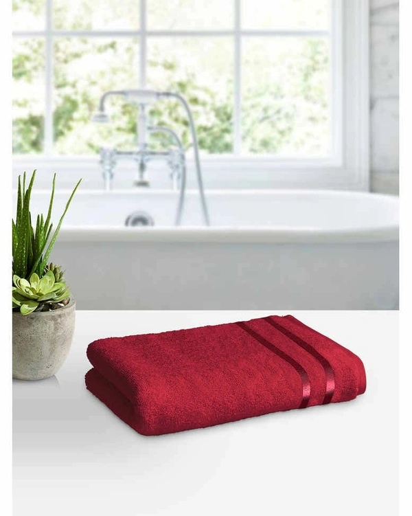 Story@Home Solid Cotton 450GSM Bath Towel - Red - Large