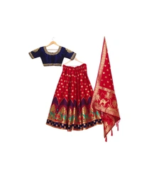 Pehnava Women's Beautiful Silk Lehenga Choli Set With Dupatta - Free Size