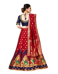 Pehnava Women's Beautiful Silk Lehenga Choli Set With Dupatta - Free Size