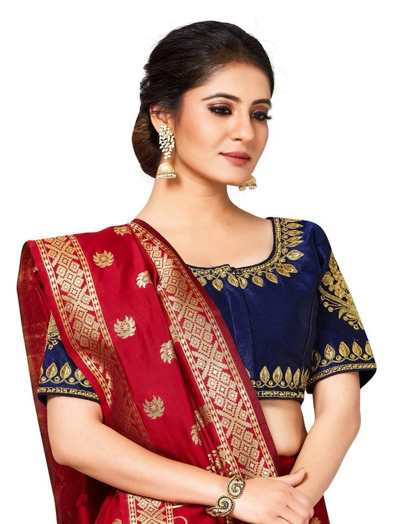 Pehnava Women's Beautiful Silk Lehenga Choli Set With Dupatta - Free Size