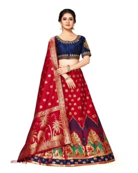 Pehnava Women's Beautiful Silk Lehenga Choli Set With Dupatta - Free Size