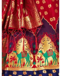 Pehnava Women's Beautiful Silk Lehenga Choli Set With Dupatta - Free Size