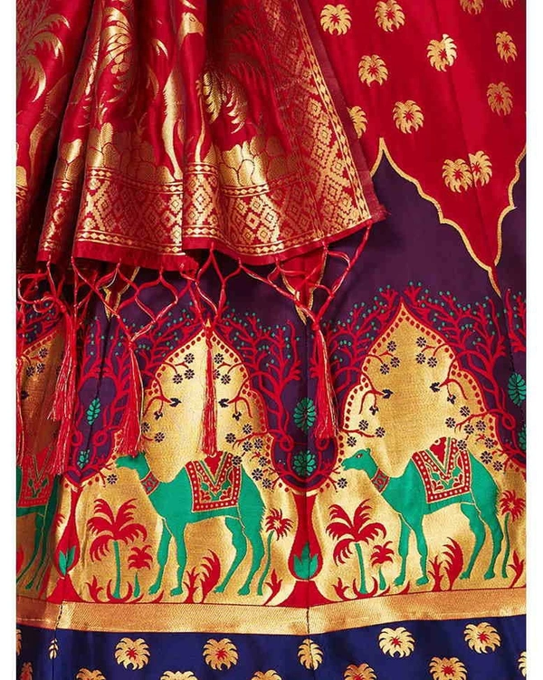 Pehnava Women's Beautiful Silk Lehenga Choli Set With Dupatta - Free Size