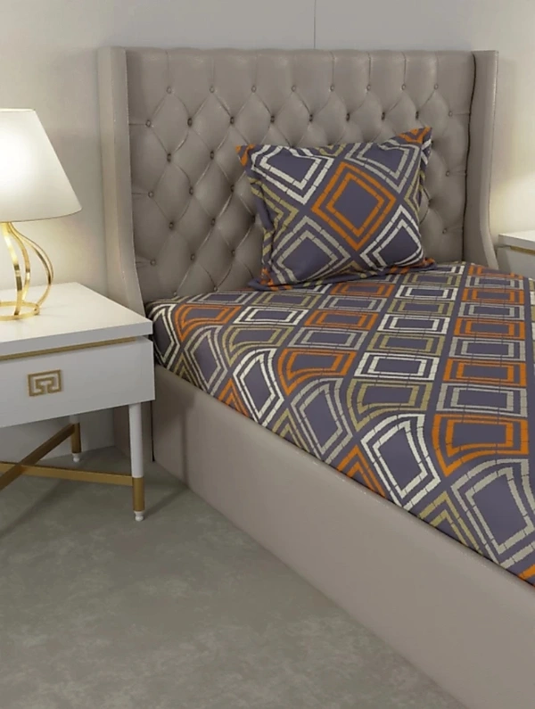 Raymond 104 TC Cotton Delight Single Bed Bedsheet With 1 Pillow Cover - Single Bed