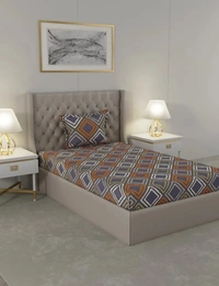 Raymond 104 TC Cotton Delight Single Bed Bedsheet With 1 Pillow Cover - Single Bed