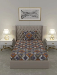 Raymond 104 TC Cotton Delight Single Bed Bedsheet With 1 Pillow Cover - Single Bed