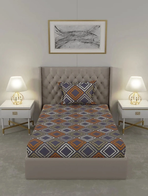 Raymond 104 TC Cotton Delight Single Bed Bedsheet With 1 Pillow Cover - Single Bed