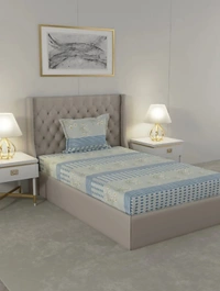 Raymond 104 TC Cotton Delight Single Bed Bedsheet With 1 Pillow Cover - Single Bed