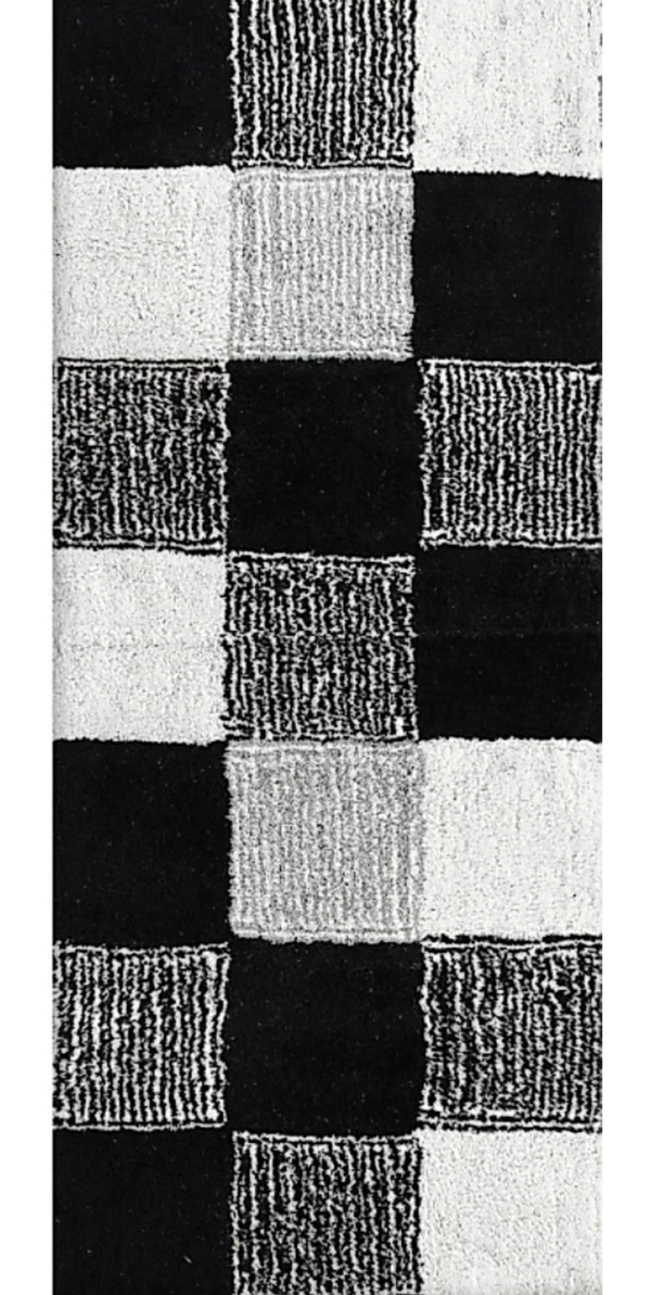 GCHD Soft Cotton Bedside Runner Mat 20 X 48 Inches Black N White - Large ( 20 x 48 inches ) 