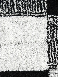 GCHD Soft Cotton Bedside Runner Mat 20 X 48 Inches Black N White - Large ( 20 x 48 inches ) 