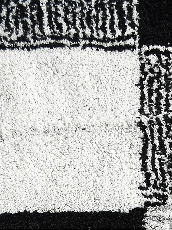 GCHD Soft Cotton Bedside Runner Mat 20 X 48 Inches Black N White - Large ( 20 x 48 inches ) 