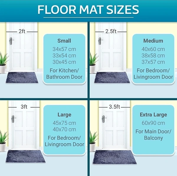 GCHD Anti Skid Cotton Door Mat 16 X 24 Inches  - Medium ( 16 x 24 inches) 