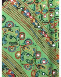 Pehnava Women's Cotton Phulkari Embroidered Dupatta - Green - Free Size ( 2.25 mtrs) 