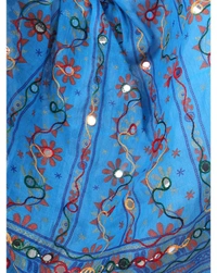 Pehnava Women's Cotton Phulkari Embroidered Dupatta - Blue - Free Size ( 2.25 mtrs ) 