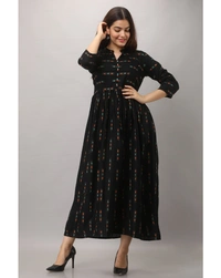 GMJ Beautiful Women's Rayon Printed Flared Kurta  - M
