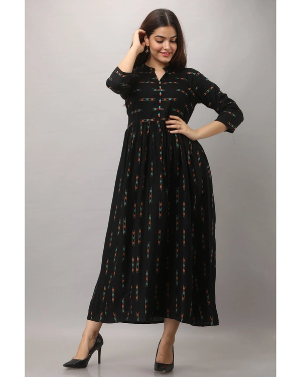 GMJ Beautiful Women's Rayon Printed Flared Kurta  - M