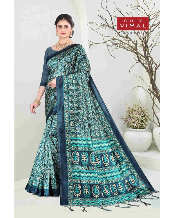 Only Vimal Women's Printed Mysore Art Silk Saree With Blouse  - D3, 6.3 mtrs w/blouse