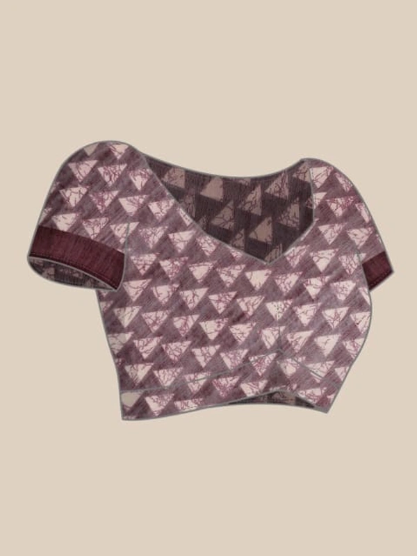Pehnava Beautiful Banarsi Cotton Polka Dots Bollywood Saree W/blouse - Maroon - 6.3 mtrs w/blouse