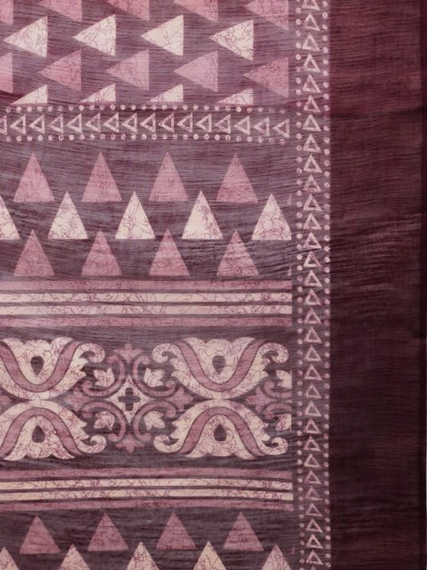 Pehnava Beautiful Banarsi Cotton Polka Dots Bollywood Saree W/blouse - Maroon - 6.3 mtrs w/blouse